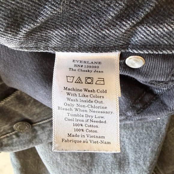 Everlane The Cheeky Jean | Women’s 28 | Washed Black High Rise Straight Denim - Picture 7 of 11